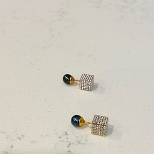 Vita Fede Swarovski & Pearl Double Sided Earrings